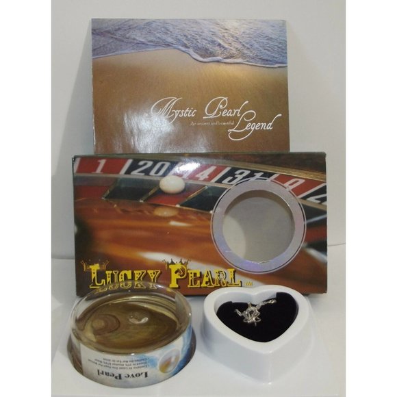 Lucky Pearl Necklace Pendant 16" Stainless Steel Chain Irish Blessing diy - Picture 3 of 13